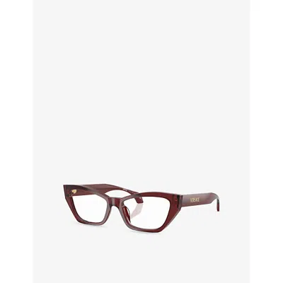 Versace Womens Red Ve3373u Cat-eye Acetate Optical Glasses