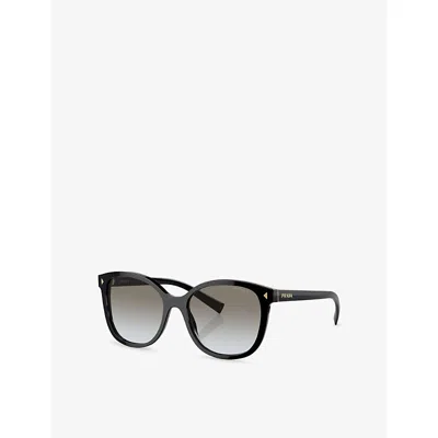 Prada Womens Black Pr 22zs Square-frame Acetate Sunglasses