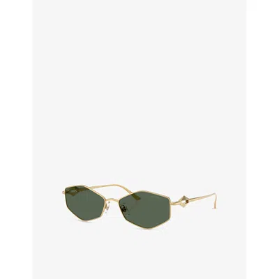 Jimmy Choo Womens Gold Jc4017 Oval-frame Metal Sunglasses