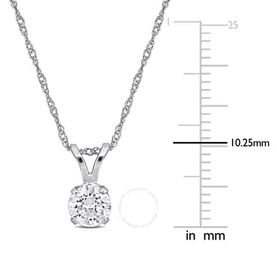 Created Forever 1/2ct Tw Lab-grown Diamond Solitaire Pendant With Chain In 14k White Gold - 17 In