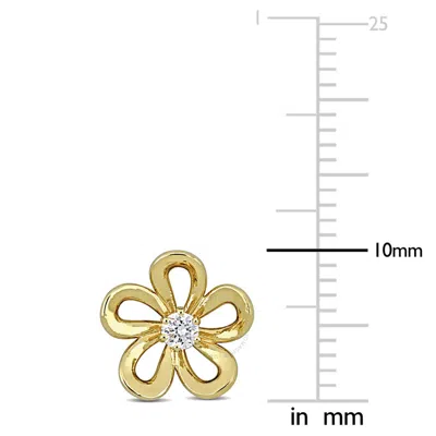 Created Forever 1/3ct Tw Lab-grown Diamond Flower Stud Earrings In 14k Yellow Gold - 7.25 In