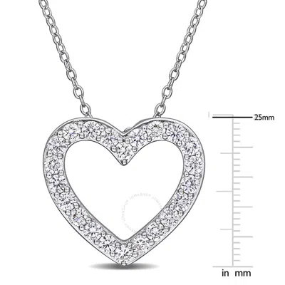 Created Forever 1ct Tw Lab-grown Diamond Open Heart Shaped Pendant With Chain In Sterling Silver - 1