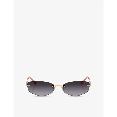 Jimmy Choo Womens Pink Jc4013d Oval-frame Metal Sunglasses