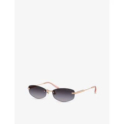 Jimmy Choo Womens Pink Jc4013d Oval-frame Metal Sunglasses