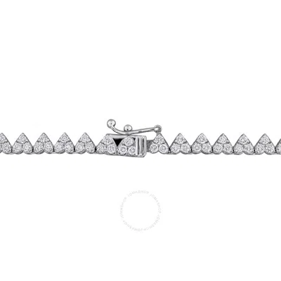 Created Forever 6 1/4t Tw Lab-grown Diamond Heart Shape Cluster Tennis Necklace In 14k White Gold -