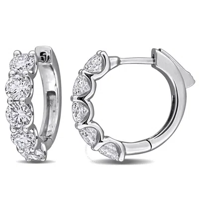 Created Forever 2 1/2ct Tw Lab-grown Diamond Hoop Earrings In 14k White Gold