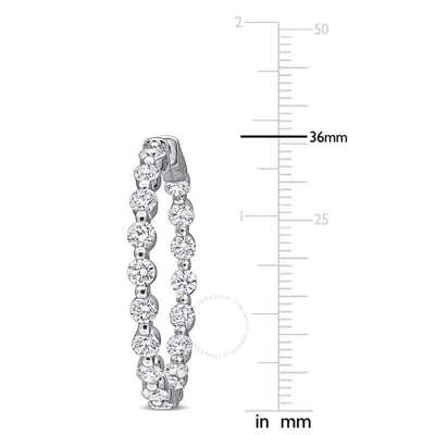 Created Forever 6 1/8ct Tw Lab-grown Diamond Inside Out Hoop Earrings In 14k White Gold