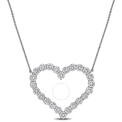 Created Forever 4 4/5ct Tw Lab-grown Diamond Open Heart Necklace In 14k White Gold - 17 In