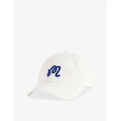 Malbon Mens White Washed Embroidered Cotton Golf Cap