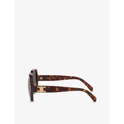 Celine Womens Brown Cl40316u Triomphe Square-frame Acetate Sunglasses