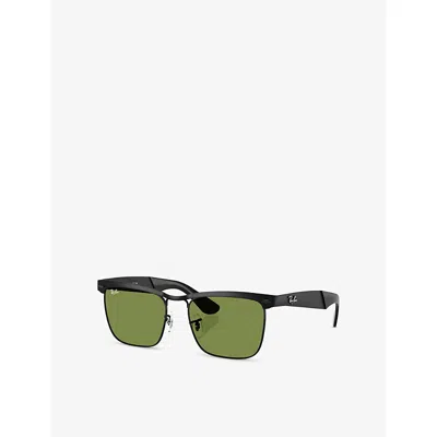 Ray Ban Womens Black Rb3875 Wayfarer Deluxe Square-frame Metal Sunglasses