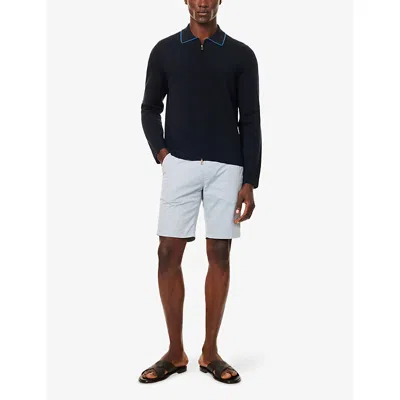 Ps By Paul Smith Mens Light Blue Brand-patch Regular-fit Stretch-cotton Shorts In Gray