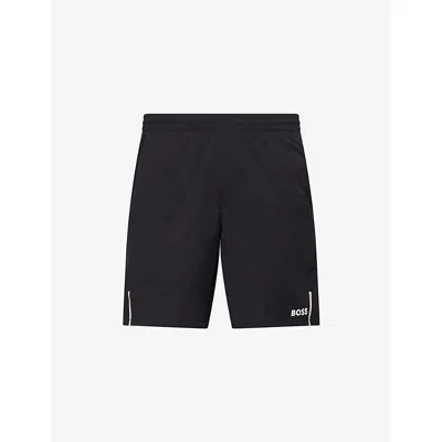 Hugo Boss Mens Black Atta 9inch Drawstring Woven Shorts In Black