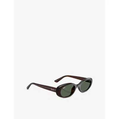 Ray Ban Womens Brown Rb4441d Pillow-frame Acetate Sunglasses