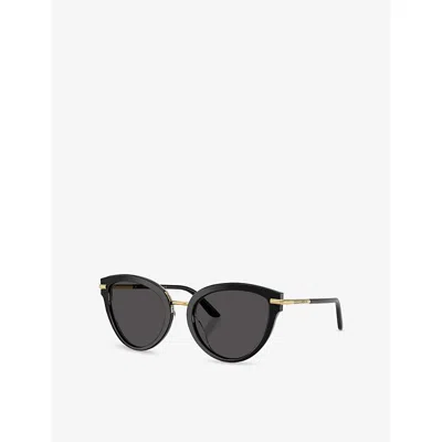 Dolce & Gabbana Womens Black Dg4492 Butterfly-frame Acetate Sunglasses