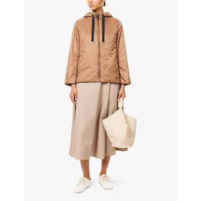 Max Mara Cube Womens Caramel Greenh Hooded Shell Jacket