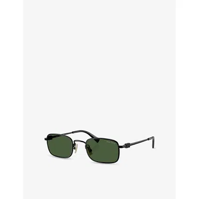 Miu Miu Womens Black Mu A53s Square-frame Metal Sunglasses