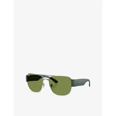Ray Ban Womens Silver Rb3756 Square-frame Metal Sunglasses
