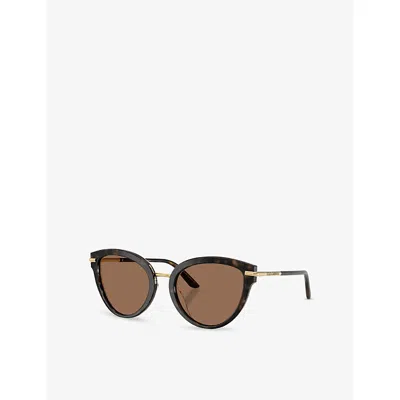 Dolce & Gabbana Womens Brown Dg4492 Butterfly-frame Acetate Sunglasses