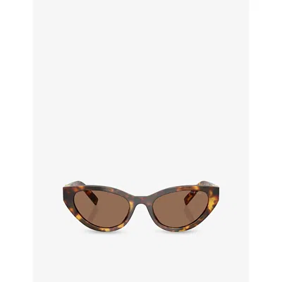 Miu Miu Womens Brown Mu A04s Cat-eye Acetate Sunglasses