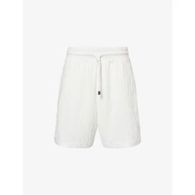 Frescobol Carioca Mens Ivory Augusto Jacquard Terry Shorts In White