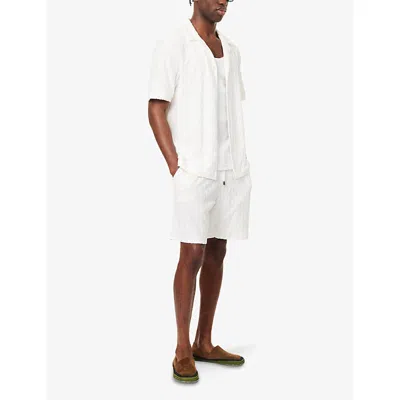 Frescobol Carioca Mens Ivory Augusto Jacquard Terry Shorts In White