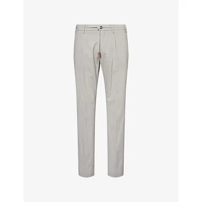Eleventy Mens Gray Drawstring Pressed-crease Stretch-wool Jogging Bottoms In Gray
