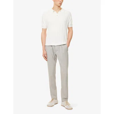 Eleventy Mens Gray Drawstring Pressed-crease Stretch-wool Jogging Bottoms In Gray
