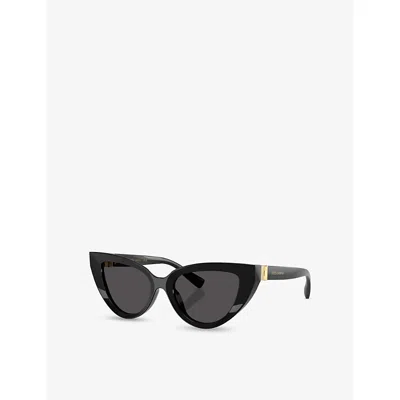 Dolce & Gabbana Womens Black Dg4497 Cat-eye Acetate Sunglasses