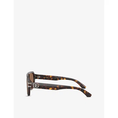 Dolce & Gabbana Womens Brown Dg4507 Pilot-frame Acetate Sunglasses