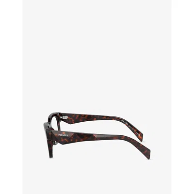 Prada Womens Red Pr A10v Pillow-frame Acetate Glasses