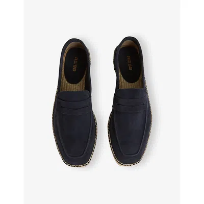 Reiss Womens Navy Cannes Suede Esapdrille Loafers Eur 43 / 9 Uk