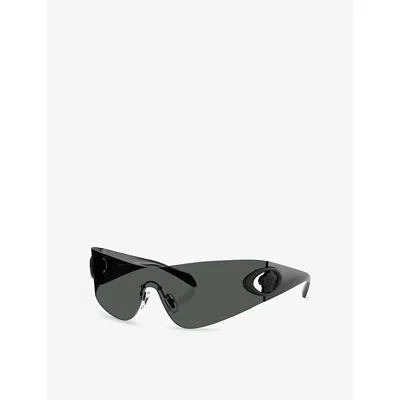 Versace Womens Grey Ve2280 Shield-frame Metal Sunglasses