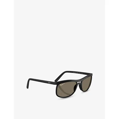 Ray Ban Womens Black Rb4452ch Chromance Square-frame Peek Sunglasses