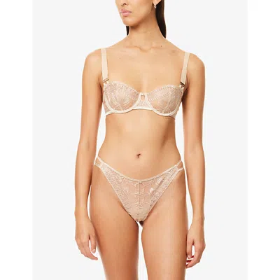 Aubade Womens Sahara Magnetic Spell Half-cup Underwired Lace Bra In Neutral