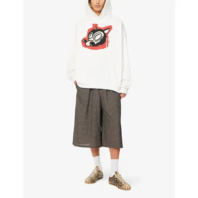 Marni Mens Lily White Graphic-print Relaxed-fit Cotton-jersey Hoody In White