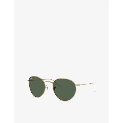 Ray Ban Womens Gold Rbr0103s Round-frame Metal Sunglasses