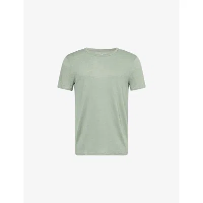 Derek Rose Mens Green Jordan Crewneck Linen T-shirt In Green