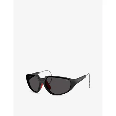 Moncler Womens Black Me8008 Laszer Oval-frame Nylon Sunglasses