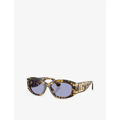 Dolce & Gabbana Womens Brown Dg4502 Oval-frame Acetate Sunglasses