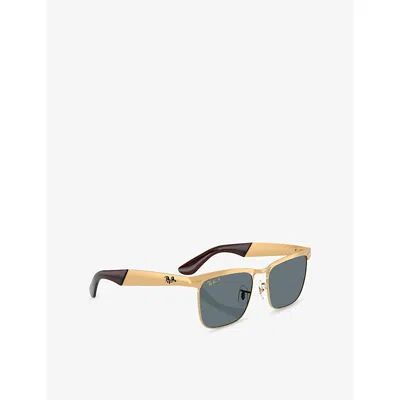 Ray Ban Womens Gold Rb3875 Wayfarer Deluxe Square-frame Metal Sunglasses