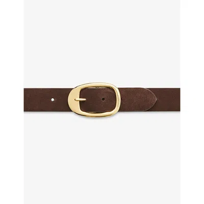 Whistles Womens Brown Suede Buckle Belt