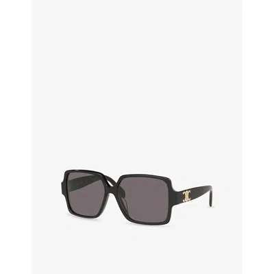 Celine Womens Black Cl40316u Triomphe Square-frame Acetate Sunglasses