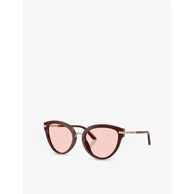 Dolce & Gabbana Womens Red Dg4492 Butterfly-frame Acetate Sunglasses