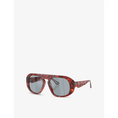 Ferrari Womens Brown Fh2014u Pillow-frame Acetate Sunglasses