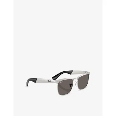 Ray Ban Womens Silver Rb3875 Wayfarer Deluxe Square-frame Metal Sunglasses