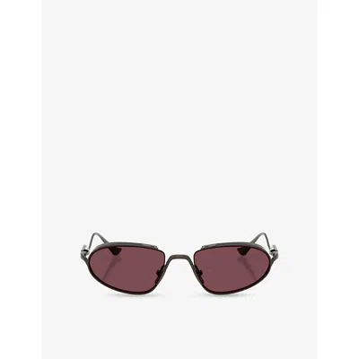 Ferrari Womens Silver Fh1022t Oval-frame Metal Sunglasses