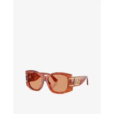 Dolce & Gabbana Womens Brown Dg4501 Butterfly-frame Acetate Sunglasses