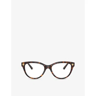 Versace Womens Brown Ve3365u Cat-eye Tortoiseshell Acetate Optical Glasses