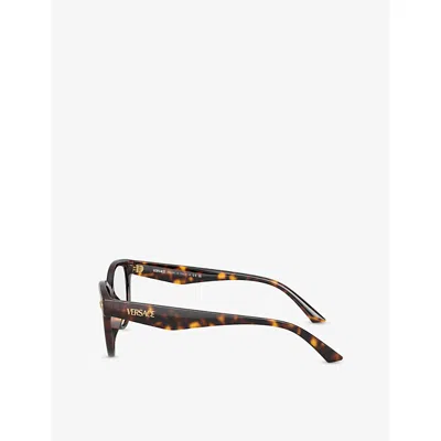 Versace Womens Brown Ve3365u Cat-eye Tortoiseshell Acetate Optical Glasses